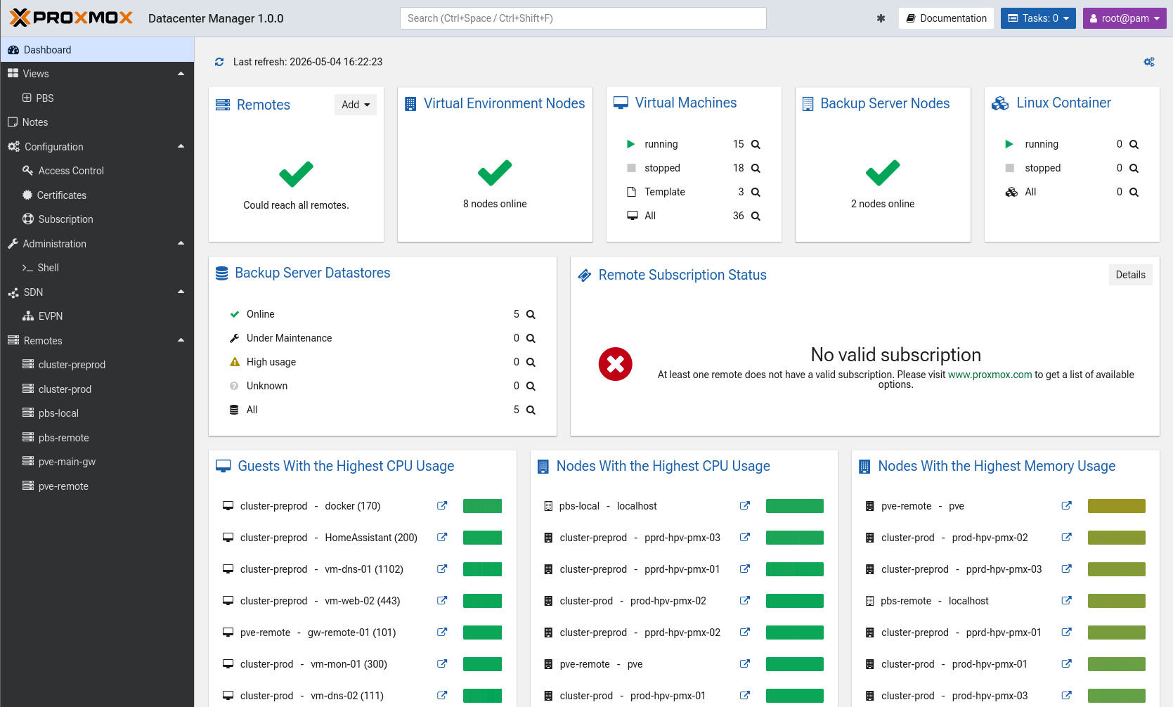 Vue Proxmox Datacenter Manager